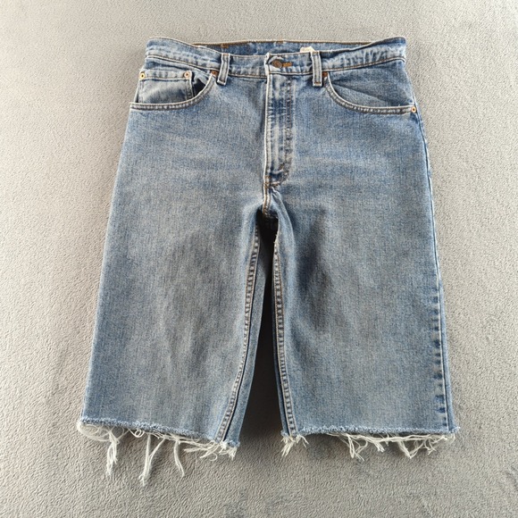 Levi's Other - Vintage 90s Levis 550 Jorts Mens 33 (Fits 32) Blue Light Wash Faded Cut Off USA
